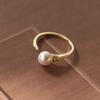 Anel Aberto Nalan Prata de Lei S925 Diamante Pérola Sintética Estilo Ins Design de Luxo Acessível Joia de Mão R01016