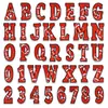 Nuevo Parche Bordado con Letras Estilo Deportivo con Elementos de Béisbol, Parche Decorativo Rojo con Adhesivo Termofusible para Ropa y Sombreros