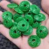 Colgante de jade Hebilla de jade verde seco Hebilla de jade esmeralda Colgante de collar con tallado a doble cara verde solar Colgante de jade