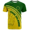Camiseta Masculina 3D Ilhas Cook, Gola Redonda Manga Curta Casual, Camiseta Polinésia, Estilo Street