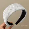 Diadema de punto estilo retro americano de ala ancha, de alta gama, adecuada para frentes amplias, a la moda, versátil para uso diario y para ir al trabajo, pinza para el pelo y accesorio para el cabello