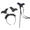 Atravessando Fronteiras Spot Conjunto de Varinhas Mágicas de Morcego de Halloween Faixa de Cabeça de Aranha Adereços para Fantasia de Festa Varinha de Feriado Infantil