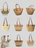 Bolsa de Palha Tote para Mulheres, Versátil para Primavera e Verão, Bolsa Diária de Praia, Bolsa de Ombro Fashion Listrada Estilo Retro Francês