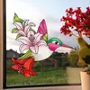 Cbccht137 Pegatina de Vidrio para Esquina de Ventana Floral y de Pájaros Transfronteriza Adhesivo Colorido de Doble Cara Pegatina Decorativa de Flor para Esquina de Vidrio Ultra Transparente