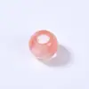 Cuentas Redondas de Piedra Natural Cristalina, Cuentas con Agujero Grande de Hebilla de Paz, Accesorios para Joyería de Ágata Natural, Accesorios para Pulseras y Collares DIY