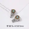 Plata de Xizang Pulsera de Dos Colores de Tres Vías Cuentas Espaciadoras Retro Aleación Inlay de Dos Colores Cabeza de Buda Agujero Accesorios de Joyería Venta al por Mayor