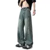 Calça Jeans Scythe Lavada para Homens, Nova Calça Masculina Estilo Americano Outono 2026, Calça de Perna Larga Reta Solta da Moda