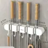 Gancho para esfregão, suporte de esfregão sem furar, armazenamento de esfregão para banheiro montado na parede, clipe de fixação forte adesivo, suporte para vassoura
