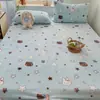 Lençol de Cama de Leite Espesso de Inverno Ajustado Peça Única Quente Cobertura de Lençol de Cama de Coral Fleece Cobertura de Colchão com Veludo Adicional Cobertura Protetora Conjunto de Três Peças