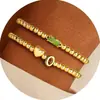 Aliexpress Atacado Pulseira de Zircônia em Forma de Coração com 26 Letras Nova Moda Simples Elegante Joias de Pedra de Nascimento