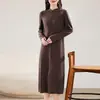 Nuevo Estilo Chino Diseño Jacquard de Disco Pequeño Lana Pura Camisa Base de Punto para Mujer Vestido Suéter Holgado Otoño e Invierno Nuevo