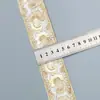 4.5cm Nuevo Estilo Étnico Bordado Lentejuela Encaje Adorno Encaje Vintage Malla Base Hilo Dorado Accesorios para Ropa