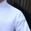 Camisa Blanca y Negra de Primavera para Hombre de Manga Larga Estilo Coreano Ajustada Juvenil Casual Camisa de Color Sólido Moderna y Guapa para Hombre