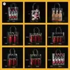 Bolsa tote transparente de PVC, sacola de presente, sacola para vinho, sacola de embalagem plástica, sacola de PVC para bebidas, sacola de compras de supermercado.