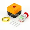 Caja de Botón de Parada de Emergencia Lay37 Interruptor de Parada de Emergencia de 22 mm Caja de Control de Interruptor de Parada de Emergencia Caja de Botón Impermeable de Emergencia para Ascensor