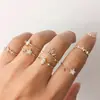 Joyería de Mano de Venta Caliente Transfronteriza Europea y Americana Anillo de Estrella y Luna Moderno Anillo Articulado de Metal con Diamante para Mujer Accesorios de Moda