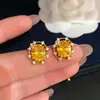 Brilhantes e deslumbrantes! Brincos de tarraxa oval em zircônia cúbica banhados a ouro 18K real Brincos retrô franceses Brincos de design nichado