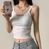 Camisola Sexy Hueca para Chica Atractiva con Almohadillas Integradas en el Pecho, Top Exterior Ajustado para Mujer, Verano