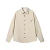 Camisa Nueva de Otoño 2026 para Hombre Lyocell Tencel Lino Imitación Estilo Old Money Holgada Cuello Solapa Casual Manga Larga