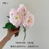 Ramo de Peonías de Alta Calidad, Flores Artificiales, Flores de Mano para Sala de Estar, Dormitorio, Mesa de Comedor, Peonías Artificiales, Flores Falsas, Accesorios para Fotos