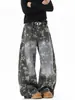 Calça Cargo Camuflada Gradiente Estampada Completa Estilo Americano Lavado para Homens e Mulheres, Larga Casual Versátil de Perna Larga Longa