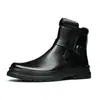 Botas Chelsea de Inverno Novas 2026 para Homens, Couro Genuíno, Botas Quentes Retro Britânicas de Solado Grosso, Bico Redondo Versátil Modernas Botas Masculinas