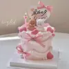 Decoración para Pastel del Día de San Valentín Chino 2025 Osos Abrazándose Adornos Tarjeta de Corazón de Confesión de Pareja Enchufe