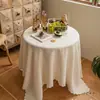 Mantel Redondo Estilo Retro Francés 2025 Nuevo Lujo Accesible Tela de Algodón y Lino Cubierta para Mesa de Comedor Mantel para Mesa de Café