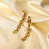 Pendientes Metálicos Retro Estilo Hong Kong para Mujer, Aguja de Plata S925, Pendientes de Botón de Alto Temperamento, Pendientes de Diseño Nicho Aprobados