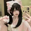 Grampo de Cabelo Orelha de Gato Simulação Orelha de Fera Orelha de Raposa Adereço de Cabeça de Gato Japonês Fofo Faixa de Cabelo de Pelúcia Acessórios de Cabelo Faixa de Cabeça para Brincar