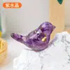 Gravel de cristal de venta cruzada más vendido, resina, lindo, pájaro con pan de oro, adornos, decoraciones de escritorio para el hogar, artesanías