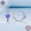 Pendientes Evelle de plata de ley s925 con ópalo morado y hebilla en forma de corazón, combinables, con forma de corazón, joyería para mujer BSE865