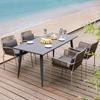 Mesa y Sillas de Ratán para Patio Exterior Combinación de Tres Piezas Hotel Villa Restaurante Tienda de Té con Leche al Aire Libre Silla de Ratán Impermeable Protector Solar
