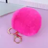 Llavero de Bola de Pelo de Conejo Rex Sintético de 8 cm Adorno Creativo para Coche Llavero Colgante de Bolsa Rellena de Pelo Sintético Regalo