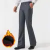 Pantalones de Pierna Ancha con Forro Polar para Otoño e Invierno Moda Masculina Sueltos Combinan con Todo Gruesos Acampanados Pantalones Casuales para Hombre de Pierna Ancha