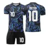 Conjunto de Jersey de Visitante para el Mundial 2026 de Argentina No. 10 Messi No. 8 Uniforme de Fútbol Infantil Enzo Martinez