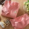 Conjunto de Veludo Infantil, Pijama Quente e Aquecido para Outono e Inverno, Camada Base para Crianças Média e Grande, Roupa de Casa Espessada para Homens e Mulheres, Outono e Calça Comprida