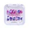 Nuevas Uñas Portátiles para Niños, Parches de Manicura Cortos, Parches de Uñas Postizas Portátiles y Extraíbles, Manicura de Dibujos Animados Lindos