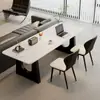 Mesa de Escritório de Rocha Sinterizada de Luxo, Mesa de Trabalho, Mesa de Escrita, Mesa Longa, Mesa Grande de Escritório, Mesa para Computador, Mesa de Jantar de Rocha Sinterizada