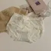 Ropa Interior de Encaje Estilo Japonés para Mujer Cintura Media Transpirable Algodón Puro Entrepierna de Malla Sexy Chica Pura Deseo Bragas Triángulo
