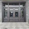 Puerta de Entrada Templada Doble Puerta Estilo Campestre de Aleación de Zinc para Casa Autoconstruida Metro Cuadrado