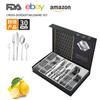 Conjunto de presente de louça de aço inoxidável 30 peças Amazon 1010 conjunto de faca, garfo e colher de quatro peças cross-border estilo ocidental conjunto de presente