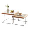 Mesa de centro medieval personalizada del mismo estilo con acabado Wabi-Sabi, color madera, estilo retro, para sala de estar, de vidrio, para casa, apartamento pequeño, mesa auxiliar combinada