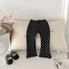 Pantalones casuales de verano para niñas, estilo occidental, personalizados, a prueba de humedad, de marca coreana, con estampado de leopardo, cuadros, lunares, pantalones acampanados con mosquitos