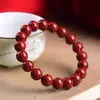 Pulsera de Arena de Cristal de Cinabrio Natural para Hombres y Mujeres, Pulseras de Pareja, Pulseras del Año de Nacimiento de los Padres, Suministro para Transmisiones en Vivo, Venta Directa de Fábrica al por Mayor