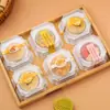 Caja de Empaque Individual para Pastelería de Yema de Huevo, Pastel de Luna, Pastel de Nieve, Daifuku, Caja Transparente tipo Blíster, Postre, Base Individual, Horneado para Llevar