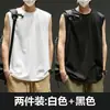 Chaleco simple de verano marca de moda holgado cuello redondo sin mangas camiseta equipo de baloncesto para hombre versátil casual para casa chaleco deportivo