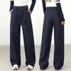 Pantalones Scimitar de Mezclilla Brillante para Mujer, Pantalones Rectos Elásticos de Cintura Alta Adelgazantes con Lazo, Nuevo Modelo Otoño 2026, Hecho a Medida