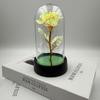 Rosa de Hoja de Oro Transfronteriza en Cúpula de Cristal, Flor Eterna, Regalo Creativo de Flor para el Día de la Madre y San Valentín