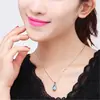 Collar con colgante de topacio azul cristal estilo coreano, diseño nicho ins, cadena para clavícula, colgante de diamante azul para el cumpleaños de la novia
